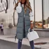 Gilets pour femmes automne long à capuche chaud manteau rembourré femmes hiver fermeture éclair lâche gilet sans manches vestes femme streetwear 231218