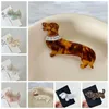 Hair Accessories Diamond Acetate Animal Dog Clip Cute Y2k Cartoon Rhinestone Duckbill Acetic Acid Headwear Dachshund Hairpin Girl