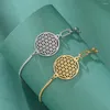 Braccialetti di fascino dawapara fiore della vita donne bracciale mandala geometria sacra meditazione yoga meditazione amuleto in acciaio inossidabile gioielli in acciaio inossidabile