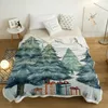 Blankets Christmas Tree Gift Box Cashmere Blanket Winter Warm Soft Throw for Beds Sofa Wool Bedspread 231218