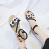 Sandaler Comem Summer Casual Flat Shoes Female Woman Sandalias Mujer 2023 Flowers Beach Sandal Ladies Elastic Ankle Strap Shoe 43