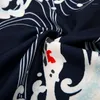 Etnische Kleding Japanse Mode Zwarte Koi Gedrukt Heren Kimono Harajuku Samurai Cosplay Gewaad Zomer Vintage Vest Yukata Riem Sokken