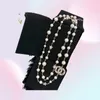 2022 Collier de pull de mode Colliers de pendentif de luxe Colliers de style classique Strings Strings Elegant Pearl Chain Letter Double couche 9495956