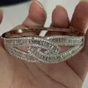 Choucong Nouvelle Arrivée Superbe Bijoux De Luxe En Argent Sterling 925 Remplissage Pleine Princesse Coupe Topaze Blanche CZ Diamant Croix Bracelet Femmes 308N