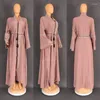 Abbigliamento etnico Eid Party Marocchino Abaya Cerniera aperta Donne musulmane Diamanti Abiti Turchia Arabo Robe Femme Dubai Caftano Ramadan Islam