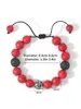 Strand OAIITE 10mm Red Pine Bracelet Rope Handmade Woven Natural Stone Yoga Reiki Healing Balance Meditation Gift
