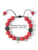 Strand OAIITE 10mm pin rouge Bracelet corde tissé à la main pierre naturelle Yoga Reiki guérison équilibre méditation cadeau