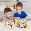 Sortera häckning Stacking Toys Wood Kids Activity Cube Developmental Toddler Educational Learning Boy Toys Födelsedagspresent för småbarn 1-3 år gammal Q231218