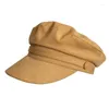 Berets Algodão Chapéu Militar Primavera Outono Marinheiro para Mulheres Homens Cinza Amarelo Feminino Viagem Estudante Capitão Cap Exército Flat Top NC30