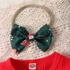 Pagliaccetti ma baby 0-18 mesi Natale Neonato Neonate Pagliaccetti Manica lunga Lettera Cappello da Babbo Natale Stampa Tuta Fascia Abiti natalizi D05L231114