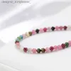 Pendanthalsband 4mm Natural Stone Tourmaline Handwork Necklace For Women Gift Wedding Party Jewelry 925 Sterling Silver Amethyst Chokerl231218