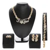 Nigerian Beads Wedding Jewelry Set Bridal Dubai Gold Color Jewelry Sets African Beads Necklace Bracelet Jewelry Set 2106192541