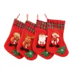 Mini Christmas Hanging Choches bass Mignon Christmas Candy Gift Sac Santa Claus Deer Bear Trele de Noël Decors suspendus Ornements Ll BJ