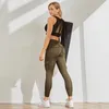 Capris Normov Workout Women Leggings Casual Patchwork Pocket High Waist Pantaloni da carico jeggings Solid Fiess Leggings Femmina femmina