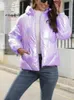 Women's Down Parkas 2023 Jacket Cotton Coat Korean Fashion Fluorescent Color Hooded Bread Clothes Casual Warm Tops Woman Clothing 231218