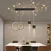 Chandeliers Modern LED Pendant Lights Luxury Dining Room Lamp Gold Black Creative Starry Decoracion Kitchen Table Bar