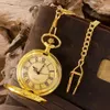 Montres de poche Antique Steampunk Vintage chiffres romains montre à quartz boîtier multicolore collier pendentif horloge chaîne hommes femmes 231216