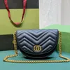 Designer Marmont Matelasse Chain Mini Bag Women mode axelväskor läder crossbody klassisk kvinna handväskor handväska