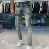 Dżinsy męskie Fall Decoration Dekoracja mężczyzn haftowane stóp spodnie Los Hombres Jean European Streetwear Motorcycle Moda Hombre