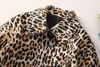 Trenchs de femmes Europe et États-Unis 2024 Hiver Neuf-quarts manches revers imprimé léopard manteau de mode à simple boutonnage