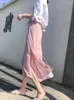 レディースパンツ2023弾性ハイウエストチフォンカプリの女性スカート