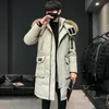 Parka da uomo in piumino da uomo Giacca calda invernale da uomo spessa casual con cappuccio lungo piumino giacca a vento da uomo di marca oversize nero antivento parka da uomo 231218