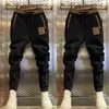 Mannen Broek Mannen Fleece Corduroy Joggingbroek Kleine Voeten Harem Hip Hop Slanke Streetwear Zakken Joggers Winter Kleding Broek