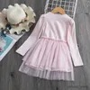 Mädchenkleider Mädchen Weihnachten Blumen Spitze Stickerei Kleid Kinder Kleider für Mädchen Prinzessin Herbst Winter Partykleid Kinder Hochzeitskleidung 3 8 Jahre