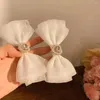 Accessori per capelli 2 pezzi/set dolci bambini maglia tulle grandi spille bowknot bianche per ragazza elegante zircone clip a cuore copricapo