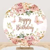 Party-Dekoration, Tischdeckenfabrik, Schmetterling, runder Hintergrund, Abdeckung für Pografie, rosa Blume, Prinzessin, Mädchenkreis, Happy Birthday-Banner