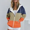 Mulheres Hoodies Moletons Color Block Impresso Stitch Hoodie Inverno Fleece Forrado Quente Zip Up Harajuku Casacos Casacos Mão Mais Quente Casuas 231218