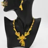 Bröllop smycken set aniid dubai 24k guldpläterad halsband örhänge för kvinnor arabiska etiopiska nigerianska fest choker smycken gåvor 231219