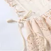 Abiti per ragazze ragazze abiti in pizzo di cotone in pizzo abiti da beige senza maniche estate per bambini abiti da moda casual principessa per bambini di 3-12 anni