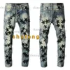 Heren denim jeans zwart gescheurde broek mode skinny gebroken stijl fiets motorfiets rock revival jean 6403