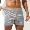 Cuecas masculinas pijamas shorts macios de seda roupa interior boxers shorts sono bottoms homewear sleepwear solto lounge shortsl231218