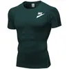 Sport Schwarz T Shirt Marke Brief Drucken Männer Quick Dry Kurzarm Sport T Tops Gym Fitness Kompression Shirt Training laufen T-Shirt