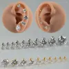 Stud Earrings 1Pair Steel Catch Round Zircon Gold Plated Cartilage Tragus Ear Lobe Studs Women Piercing Jewelry