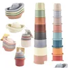 Bath Toys Baby Stacking Cup Colorf Early Educational Intelligence Prezenta