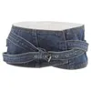 Ceintures Décorations de salle de bain Femmes Ceinture Denim Large Ceinture Lady Corset pour robe Femme