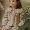 Пуховое пальто Deer Jonmi, коллекция 2023 года, зимние хлопковые пальто с цветочным принтом для маленьких девочек, милая повседневная верхняя одежда в корейском стиле для детей