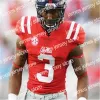 CUSTOM American College Football Wear Ole Miss Rebels Jersey DK Metcalf Mike Wallace Eli Manning Chad Kelly Elijah Moore Jerrion Ealy Keidro