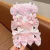 Accesorios para el cabello 10 unids/set niños malla encaje arco horquilla dulce flor mariposa corona Clips princesa niñas pasadores laterales