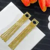 Classic 18K Gold Plated Earrings Fashion Tassel Style Chic Pendant Earrings Studs Anniversary Valentine Birthday Gifts