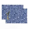 Bordmattor Palm Leaf Greenery Exotic Botanical Jungle Leaves Ferndale Bungalow Fern Vintage Blue lövverk citrus tyg placemats