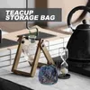 Teaware Set Tea Storage Bag Teacup Travel Empty Organizer Pouch Set Container tygdekorativ