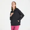 LU-101 avec logo revers à revers côtelé automne et sweat-shirt de sport d'hiver top yoga féminin