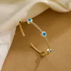 Bangle Mafisar Fashion Oil Dripping Devil's Eye Armband Gold Plated Geometric Emamel For Women Party Jewelry