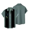 Męskie koszule męskie Koszulka z krótkim rękawem nadrukowana bluzka Druga bluzka Zrzuć przycisk kołnierza Spring Summer Tops