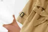 Luxury Baby Coast Khaki Color Belt Decoration Kids Jacket Tamanho 110-140 Capuz Boy Outwear Designer Winter Girl Windbreaker DEC05