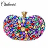 Sacos de noite Chaliwini Diamante Dois Lados Floral Mulher Embreagem Saco Multi Cristal Sling Pacote Bolsa De Casamento Correspondente Carteira Bolsas 231219